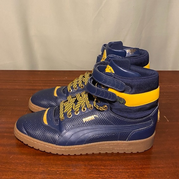 Puma Mens  David T Howard High   Leather Blue Sky High Top Sneakers 10 - Picture 4 of 7